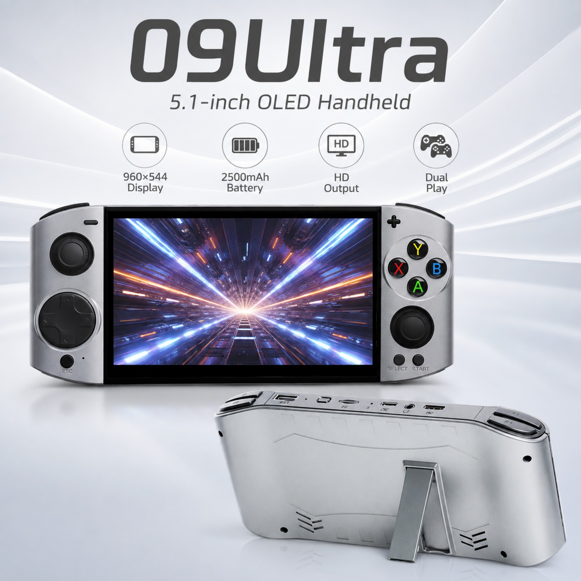 Retro Gaming Joystick - 09 Ultra 5.1-дюймовая OLED-портативная игровая консоль