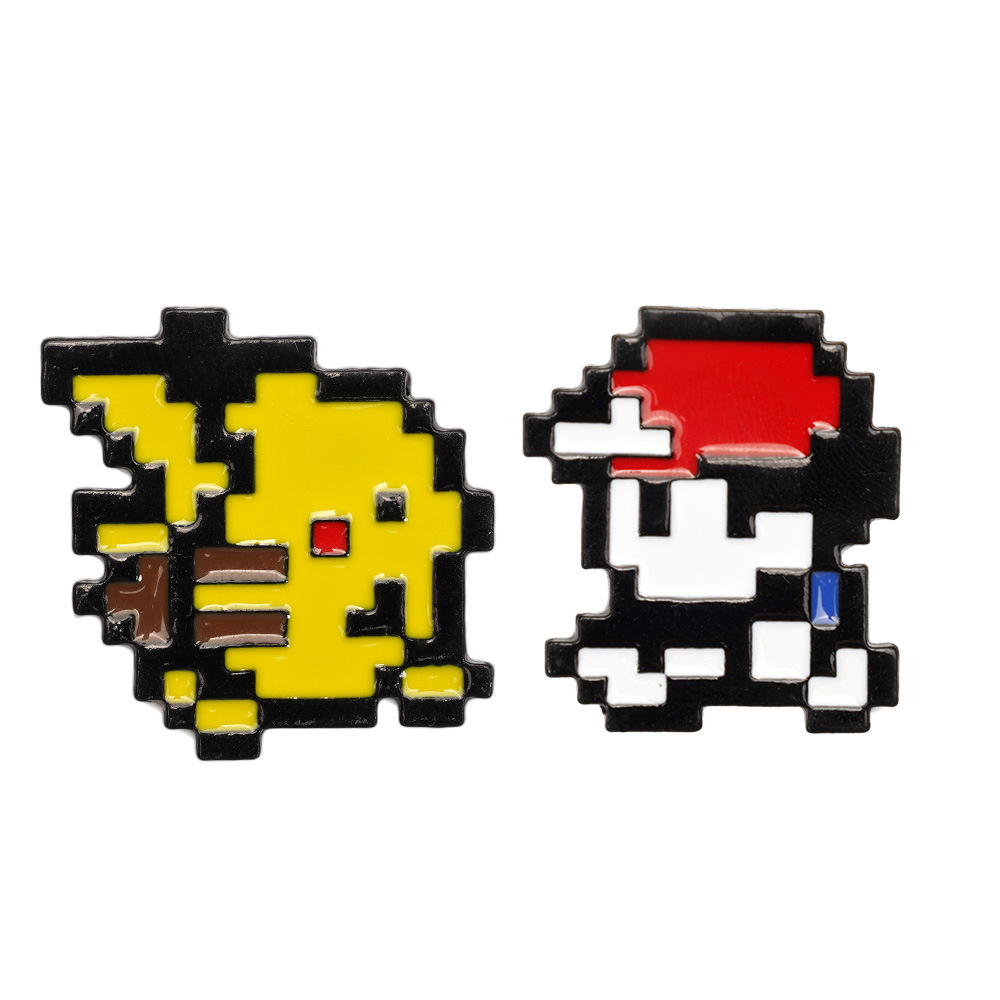 Retro Gaming Pokemon - 2 шт. ретро-значки с 8-битным пиксельным